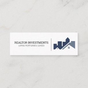 Cartão De Visita Mini Logotipo Imobiliário de Construção