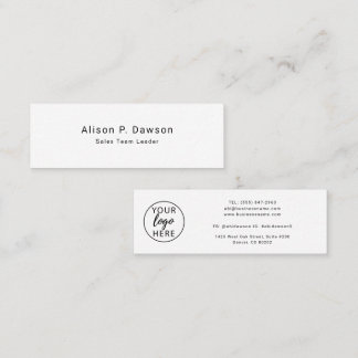 Cartão De Visita Mini Logotipo Minimalista de Empresa