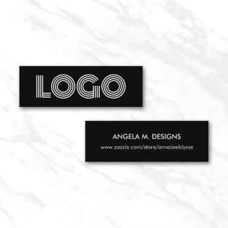 Cartão De Visita Mini Logotipo Minimalista Moderno Preto e Branco Loja O