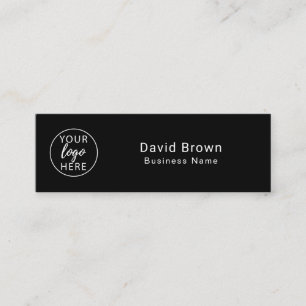 Cartão De Visita Mini Logotipo Personalizado Preto da Empresa