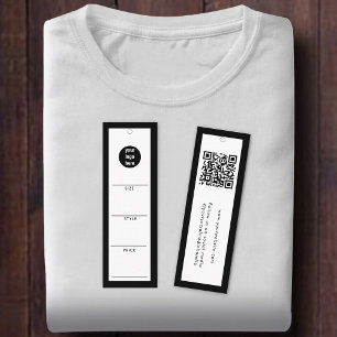 Cartão De Visita Mini Logotipo preto de marca travada Roupas girando cód
