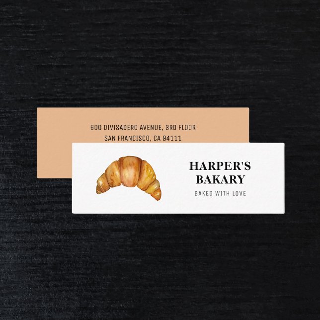 Cartão De Visita Mini Logotipo Profissional Croissant da Modern Bakery (Criador carregado)