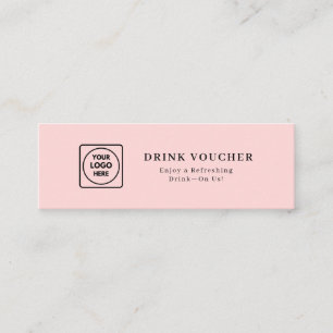 Cartão De Visita Mini Logotipo Rosa   Vale de Bebida Personalizado para 