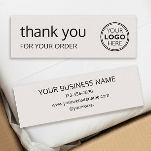 Cartão De Visita Mini Logotipo Simples Agradecimento Marca Moderno Branc