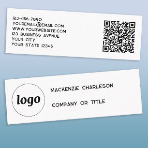 Cartão De Visita Mini Logotipo simples e código QR