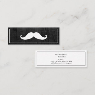 Cartão De Visita Mini Loja de barbear com bigode simples moderna mini