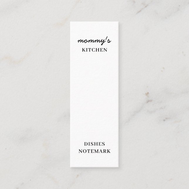 Cartão De Visita Mini Love Is Mom’s Cooking Mini Bookmark (Frente)