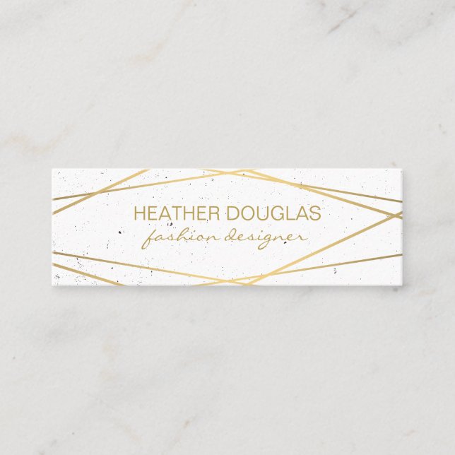 Cartão De Visita Mini Lux Dourada Geométrica Espetada (Frente)