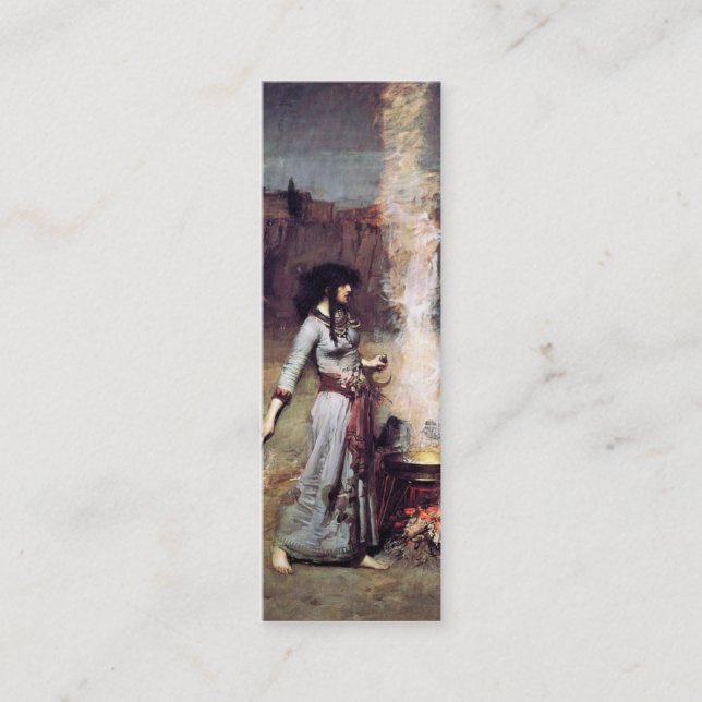 Cartão De Visita Mini Magic Circle Bookmark por John W. Waterhouse (Frente)