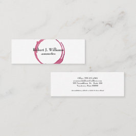 Cartão De Visita Mini Mancha mínima elegante de vinho tinto-chic Sommeli