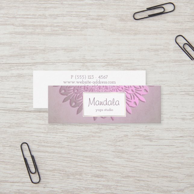 Cartão De Visita Mini Mandala étnica do inclinação (Frente/Verso In Situ)