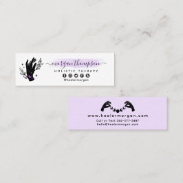 Cartão De Visita Mini Mãos e Luas Minimalistas Fases Metafísicas Reiki