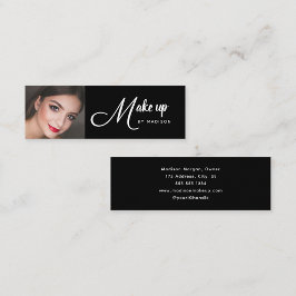 Cartão De Visita Mini Maquiagem Fotográfica Elegante em Preto e Branco