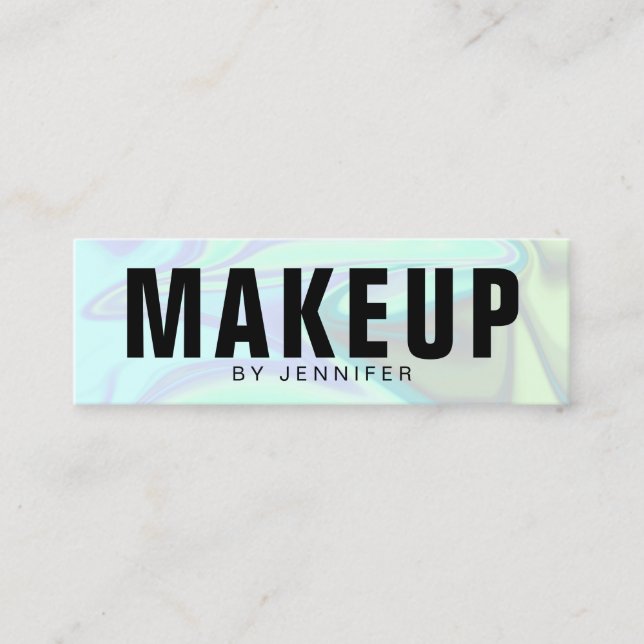 Cartão De Visita Mini maquiagem holográfica Na moda moderna do pintinho  (Frente)