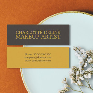 Cartão De Visita Mini Maquilhador Dourado cinzento da textura legal