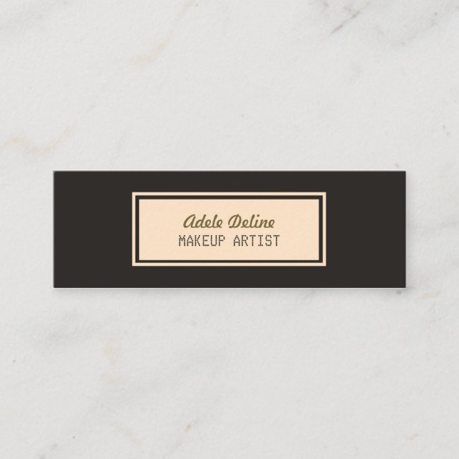 Cartão De Visita Mini Maquilhador rosa pálido cinzento chique (Frente)