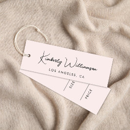 Cartão De Visita Mini Marca de travamento de preço rosa do script de ass