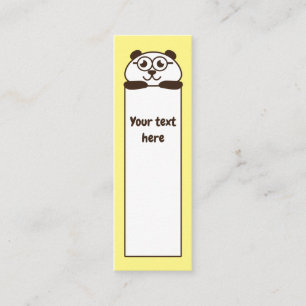 Cartão De Visita Mini Marcador de página de panda amarelo fofo memo