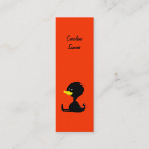 Cartão De Visita Mini Marcador ducky dos desenhos animados pretos