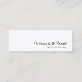Cartão De Visita Mini Marcador Moderno | Design de Livraria Minimalista