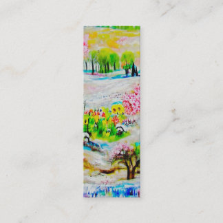 Cartão De Visita Mini Marcador Paisagem de Aquarela 2