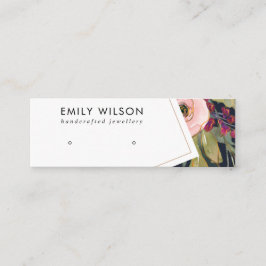 CARTÃO DE VISITA MINI MARINHO BURGUNDY BLUSH FLORAL STUD EARRING