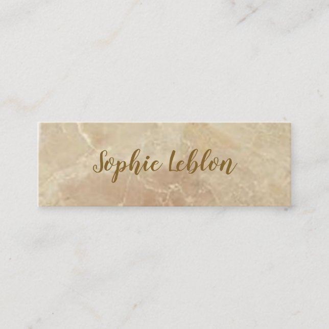 Cartão De Visita Mini mármore elegante de rosa beige (Frente)