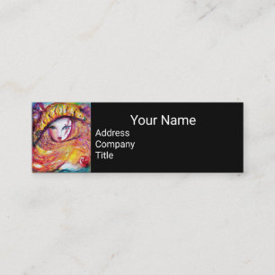 Cartão De Visita Mini MÁSCARA AMARELO COM Artista de Maquiagem de Belez