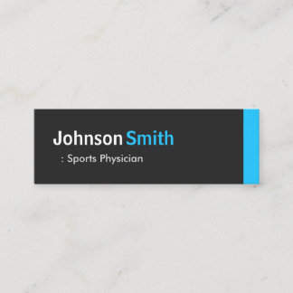 Cartão De Visita Mini Médico Esportivo - Aqua Blue Mini Pessoal
