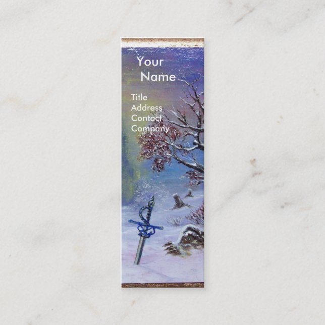 Cartão De Visita Mini MEDITAÇÃO DE UM Monograma noturno (Frente)