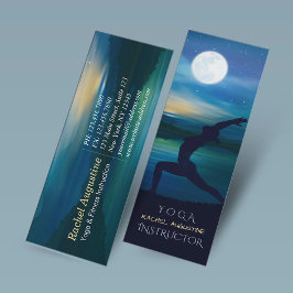 Cartão De Visita Mini Meditação de Yoga ao Luar Saudações à Lua Crescent