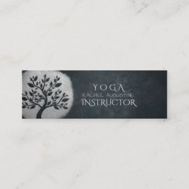 Cartão De Visita Mini Meditação Yoga Reiki Instrutor Black Silver Tree