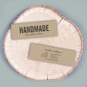 Cartão De Visita Mini Meios sociais Handmade rústicos simples Kraft
