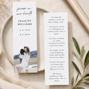 Cartão De Visita Mini Memorial Poem Funeral Favor Mini Bookmark Card