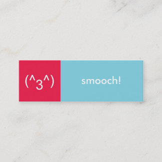 Cartão De Visita Mini Mensagem de texto emoticon azul-suaviza vermelho