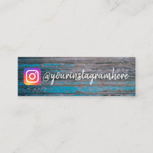 Cartão De Visita Mini Mídia Social de Wooden Instagram