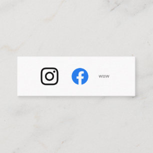 Cartão De Visita Mini Mídia social e site branco simplificado minimalis
