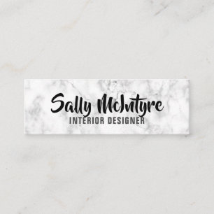 Cartão De Visita Mini Mídia social personalizada "White Marble"