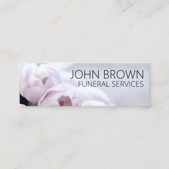 Cartão De Visita Mini Mídias Sociais Personalizadas "Flores Solenes" (Frente)