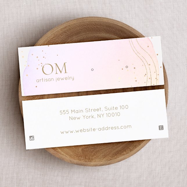 Cartão De Visita Mini Mini Exibição de Extração de Aquarela de Abstrato  (Criador carregado)