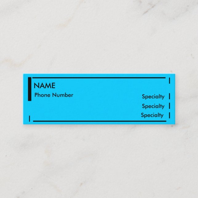 Cartão De Visita Mini Mini resumo (Frente)