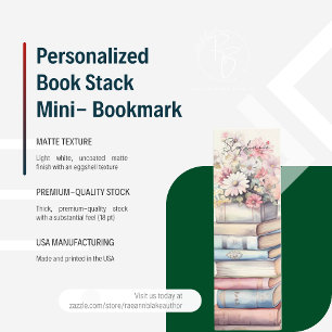 Cartão De Visita Mini Minifavorito da pilha de livros personalizada