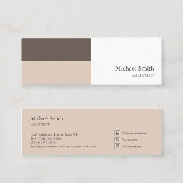 Cartão De Visita Mini minimalista bloques geométricos marrón elegante