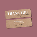 Cartão De Visita Mini Minimalista Elegante, Kraft White, Obrigado<br><div class="desc">Cartões de agradecimentos minimamente personalizável com fundo de papel kraft impresso. Perfeito para qualquer negócio.</div>
