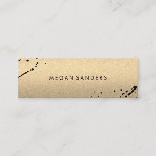 Cartão De Visita Mini Minimalista Expressivo / Glamour (Dourado/Cinza)