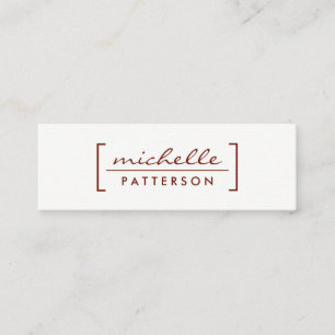 Cartão De Visita Mini Minimalista / Parêntese Embelezado (Vermelho Escur