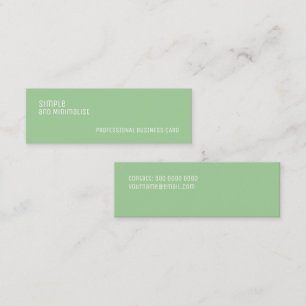 Cartão De Visita Mini Minimalista Simples Slim verde claro