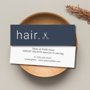 Cartão De Visita Mini Mínimo Elegante de Tesoura Branca Hairstylist