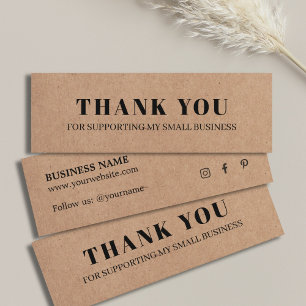 Cartão De Visita Mini Mínimo Elegante - Papel branco impresso, obrigado
