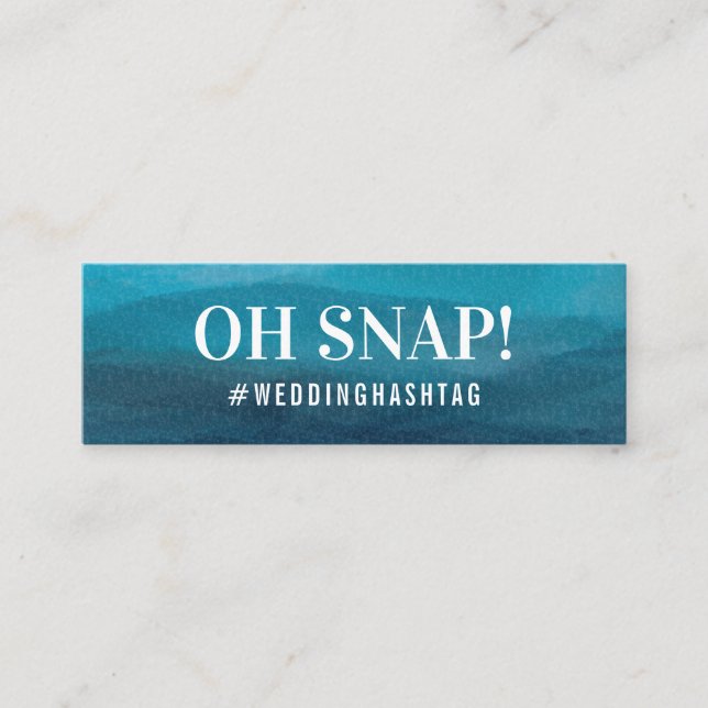 Cartão De Visita Mini Miniplaca de gabinete do Ocean Waves Weding Hashta (Frente)